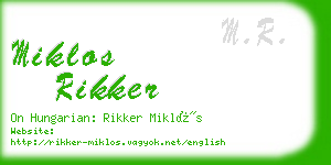 miklos rikker business card